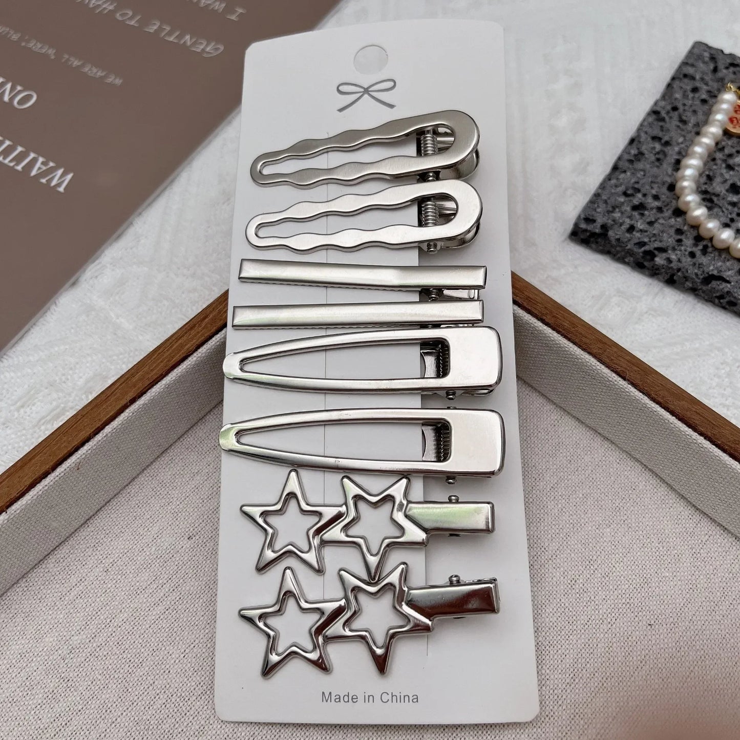 Women Sliver Metal Hair Clips Y2K