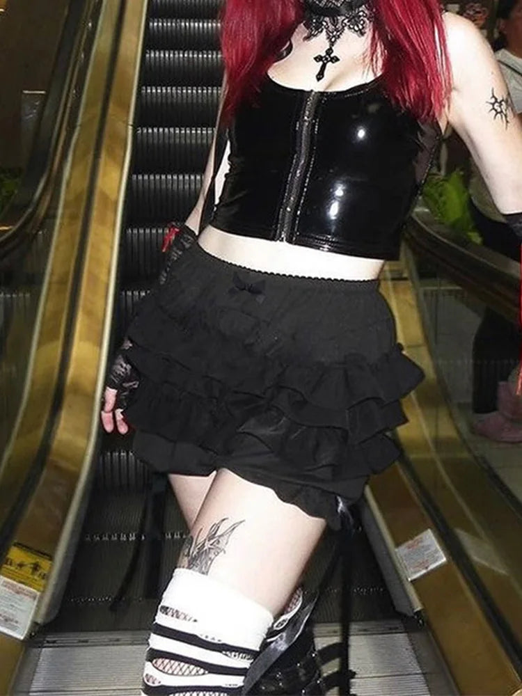 Alt Gothic Lace Bow Shorts