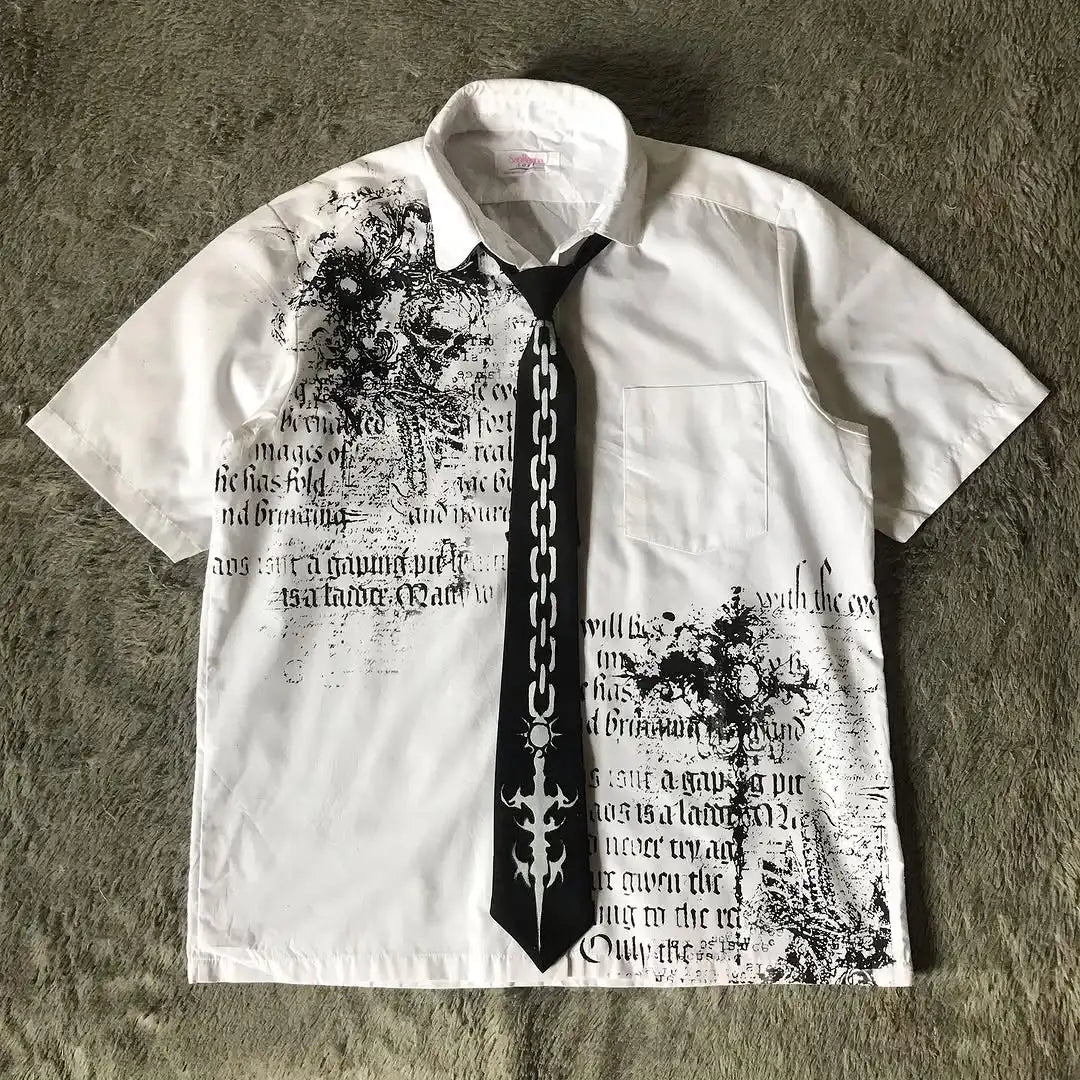 Black & White Y2K Print Themed Tee's