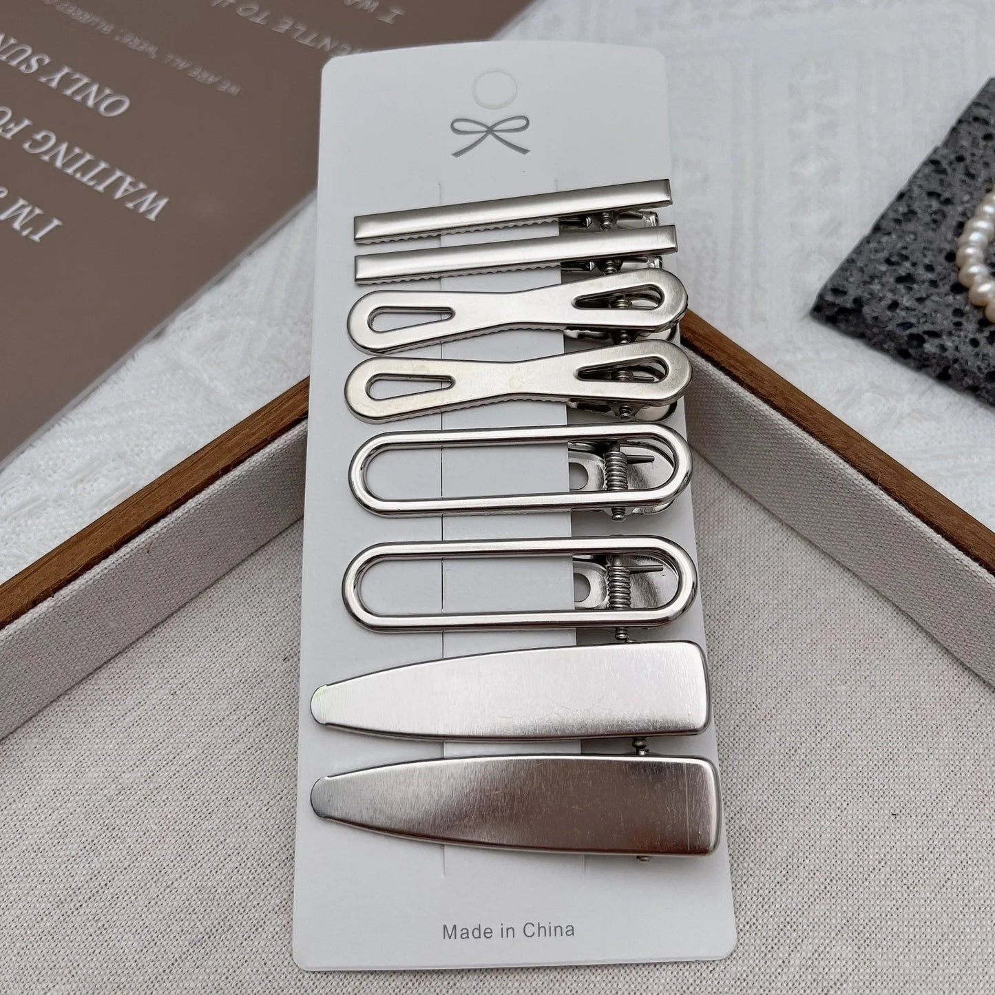 Women Sliver Metal Hair Clips Y2K
