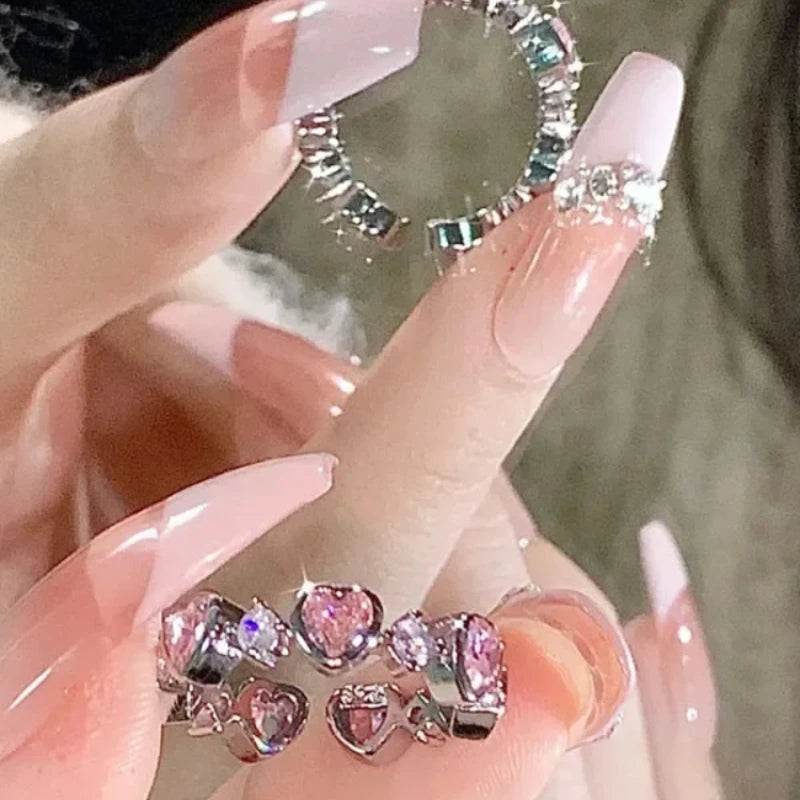 Adjustable Crystal Rings Y2K