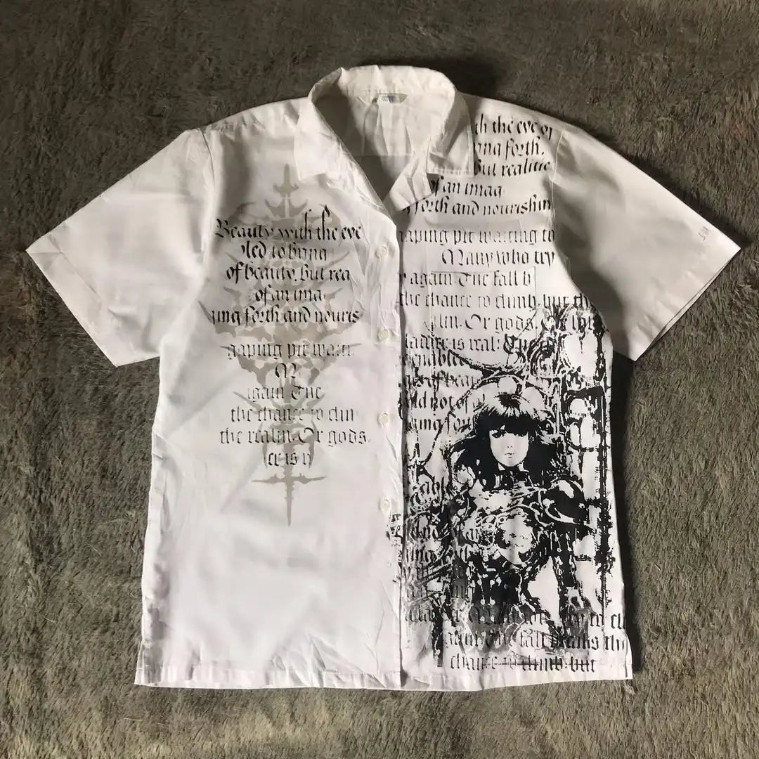Black & White Y2K Print Themed Tee's