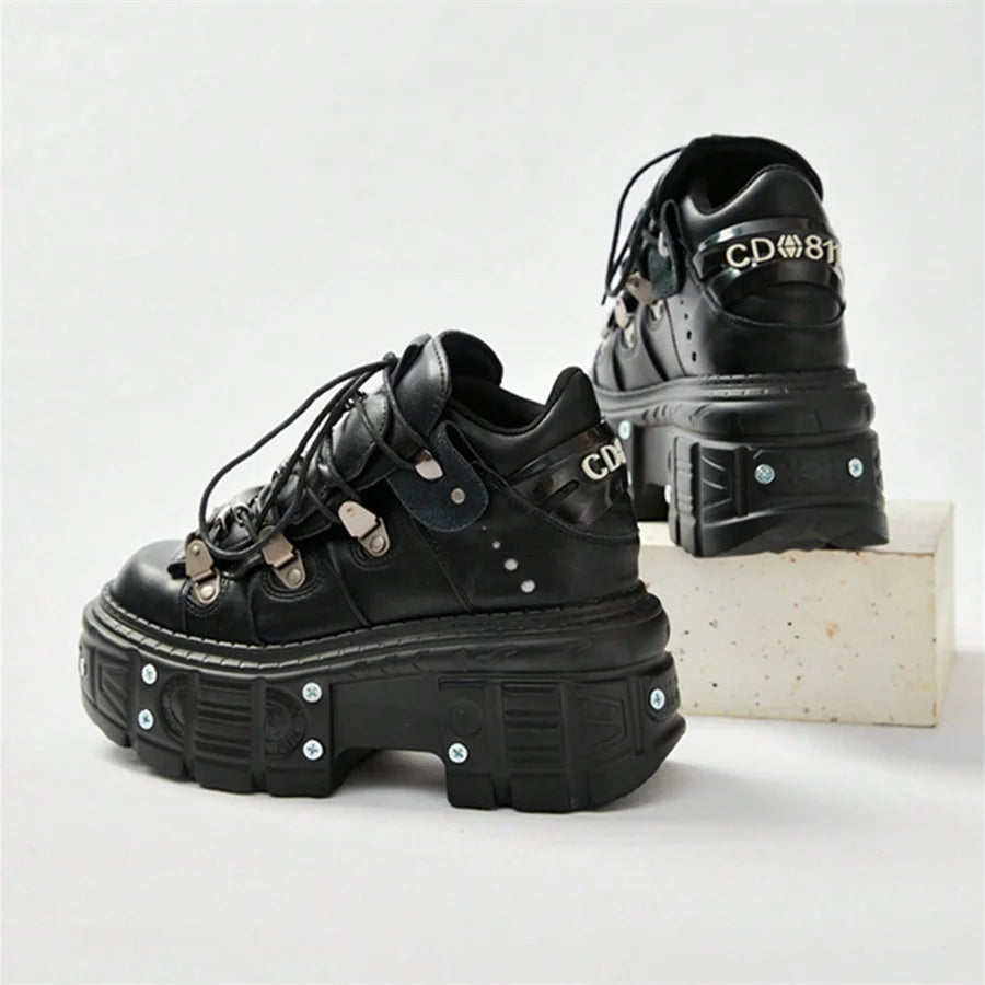 Chunky Rock Platform Shoes – Lace-Up Design