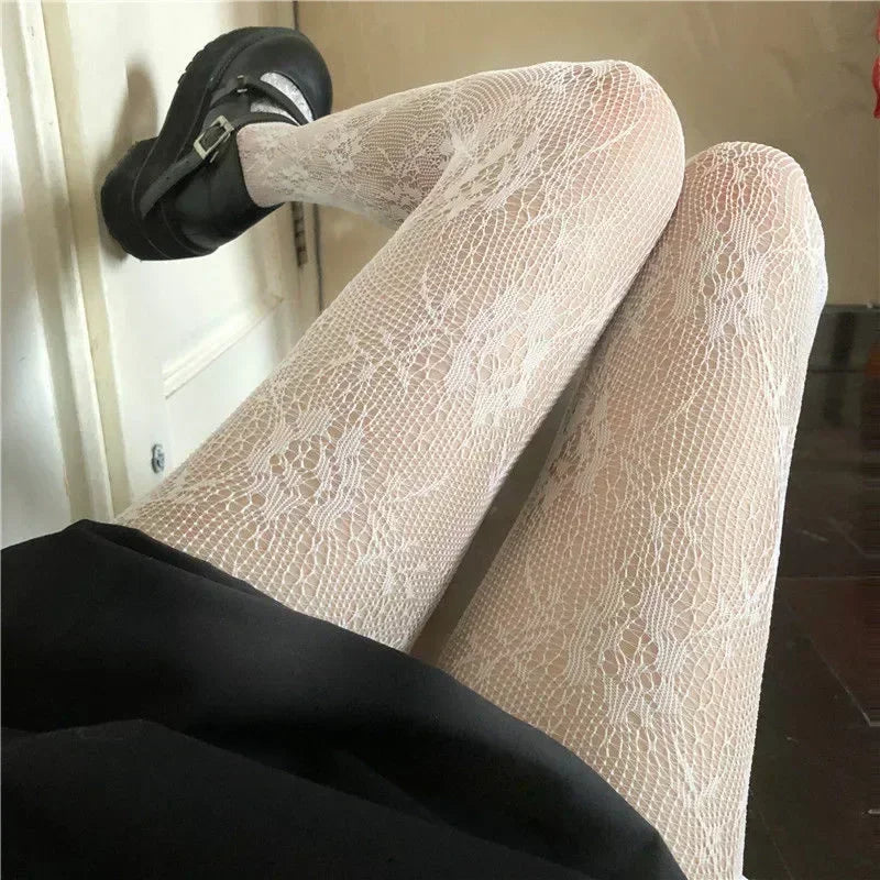 Kawaii Gothic Hollow Out Lolita Fishnets