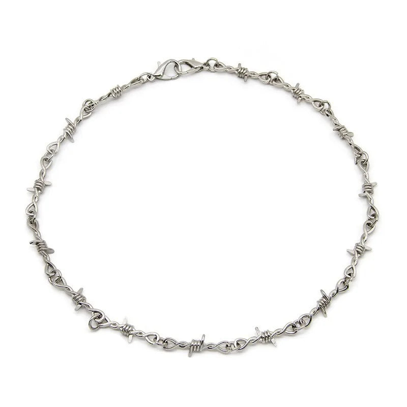 Silver Barbed Wire Gothic Necklace/Bracelet Jewerly