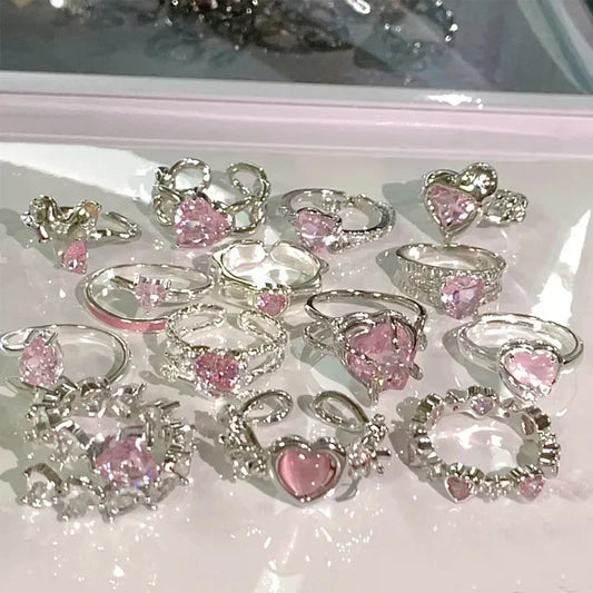 Adjustable Crystal Rings Y2K