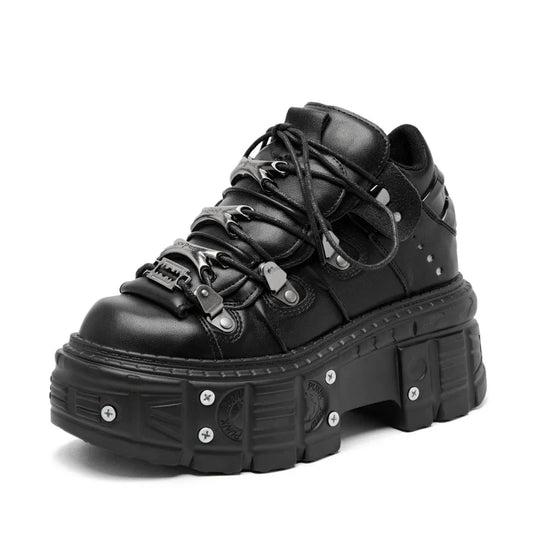 Chunky Rock Platform Shoes – Lace-Up Design