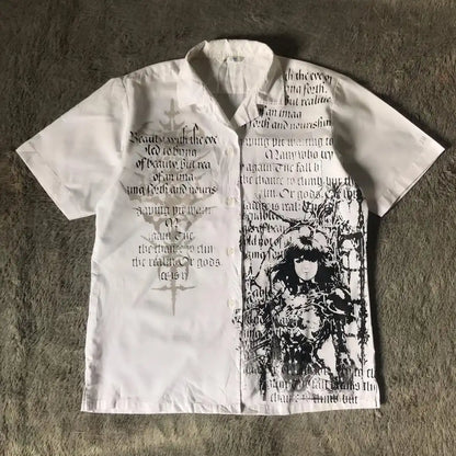 Black & White Y2K Print Themed Tee's