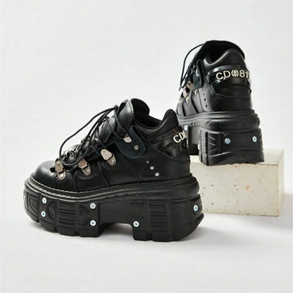 Chunky Rock Platform Shoes – Lace-Up Design