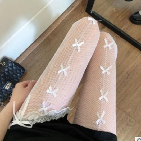 Kawaii Gothic Hollow Out Lolita Fishnets