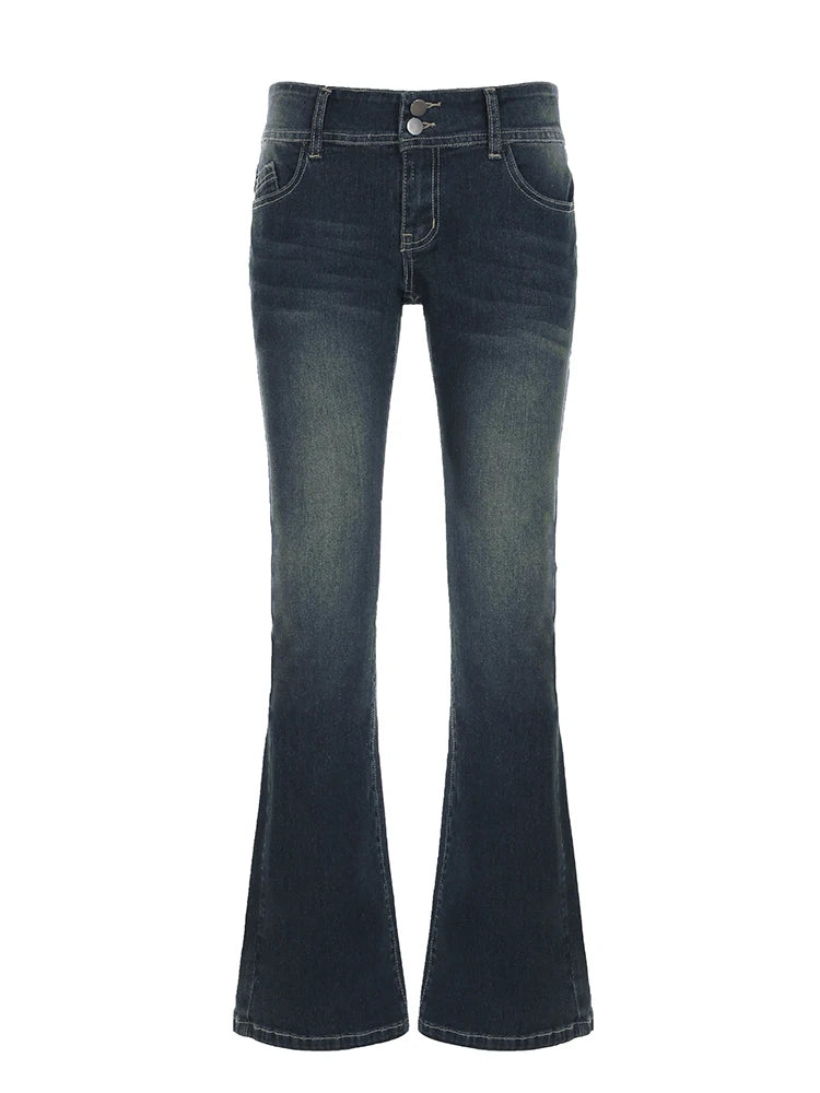 Vintage Y2K Flared Jeans – Low Rise Denim